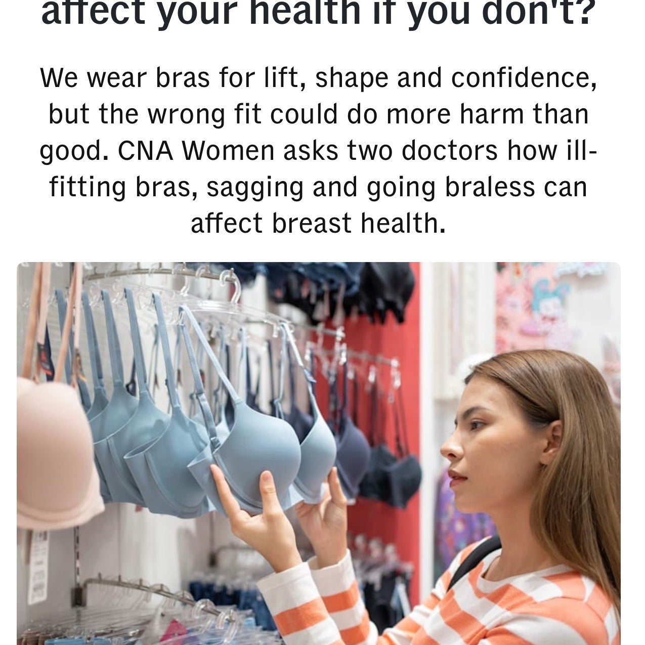 Women looking at a bra