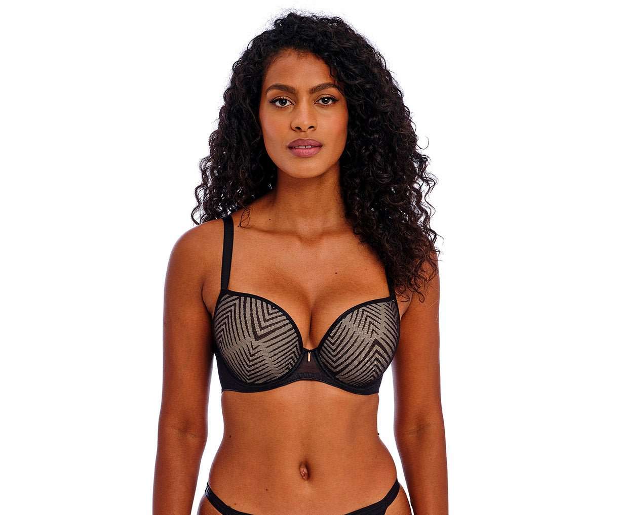 Freya Tailored Moulded Plunge Bra - Black - Supporting Eve Lingerie