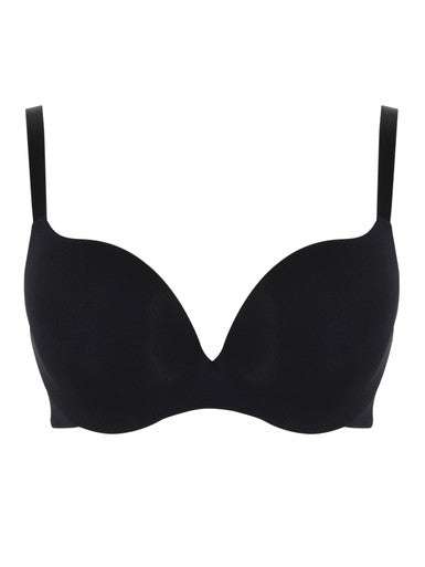 Panache 365 Moulded Plunge Bra with Adjustable Cross back Straps - Black - Supporting Eve Lingerie