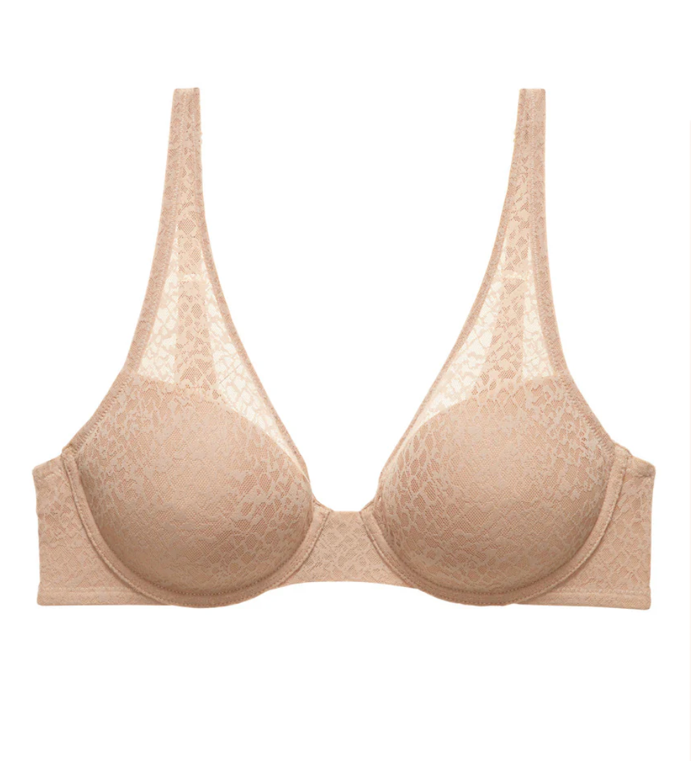 Natori Pretty Smooth Full Fit Smoothing Contour Plunge Bra - Nude - Supporting Eve Lingerie