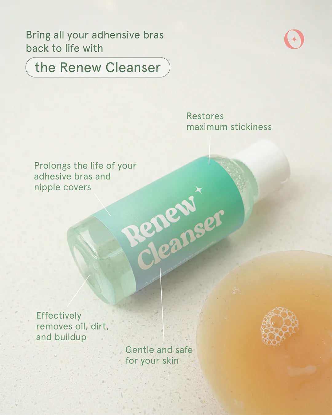 Step-by-step usage guide for Softt Renew Cleanser, highlighting its effectiveness in caring for Softt adhesive essentials.