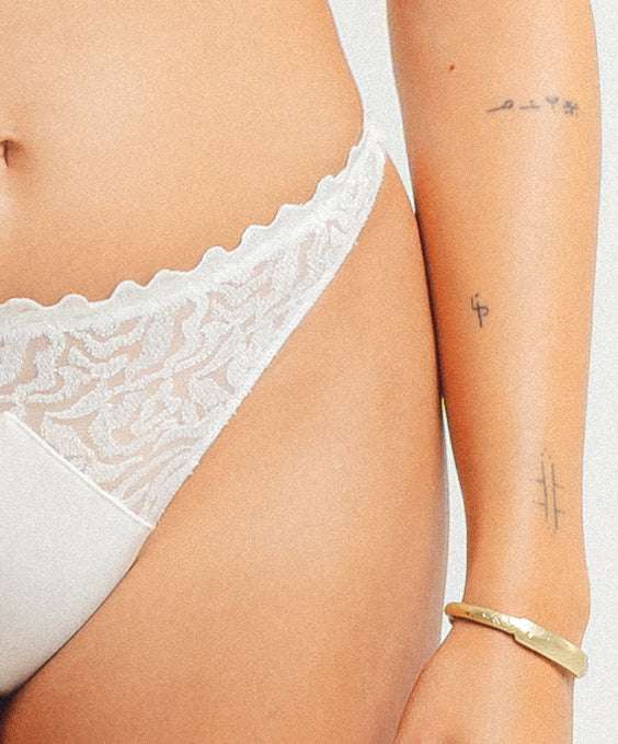 Louisa Bracq Electric Waves String - Light Cream - Supporting Eve Lingerie