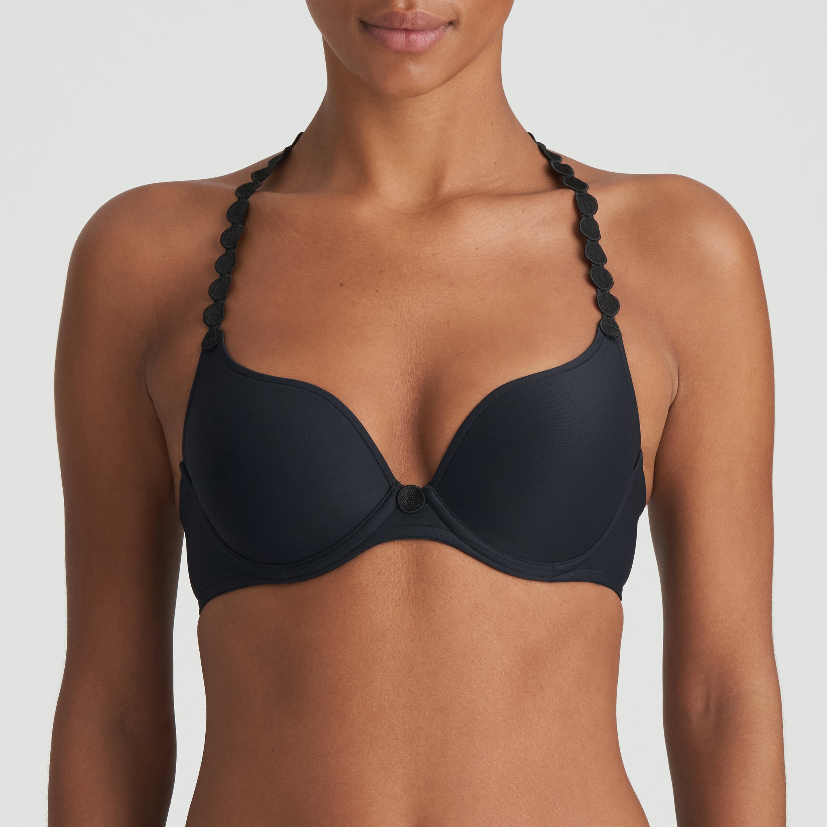 Marie Jo TOM Heart Shape Plunge Multiway Bra - Charcoal - Supporting Eve Lingerie