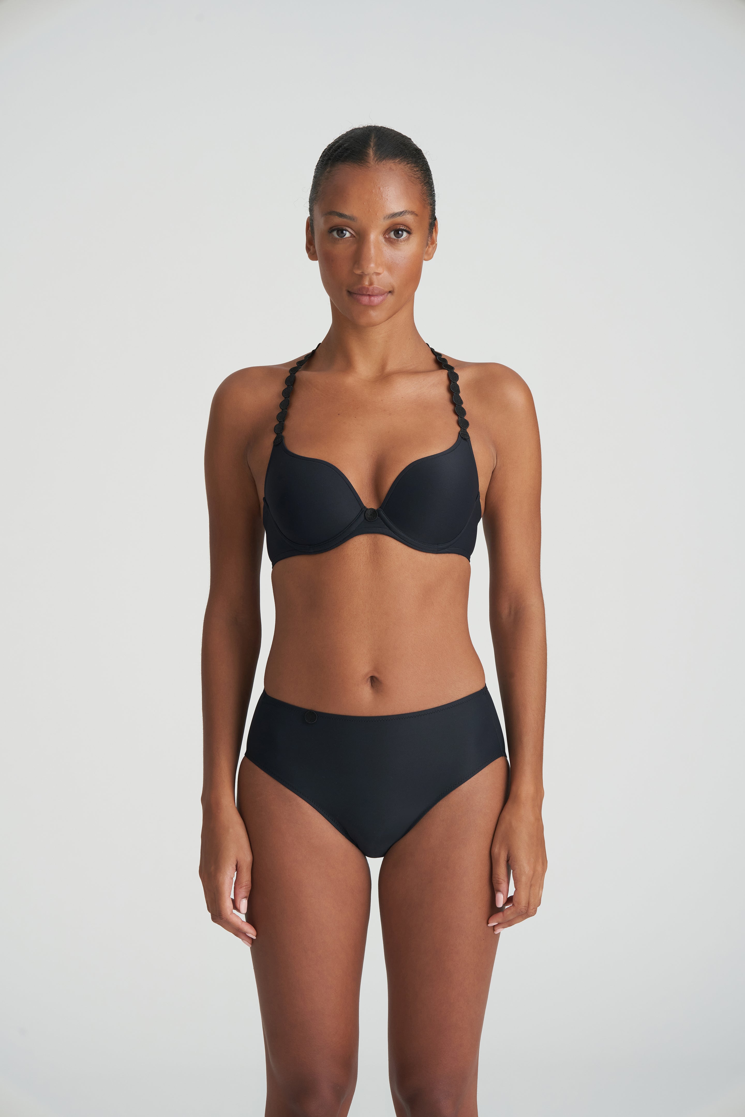 Marie Jo TOM Heart Shape Plunge Multiway Bra - Charcoal - Supporting Eve Lingerie