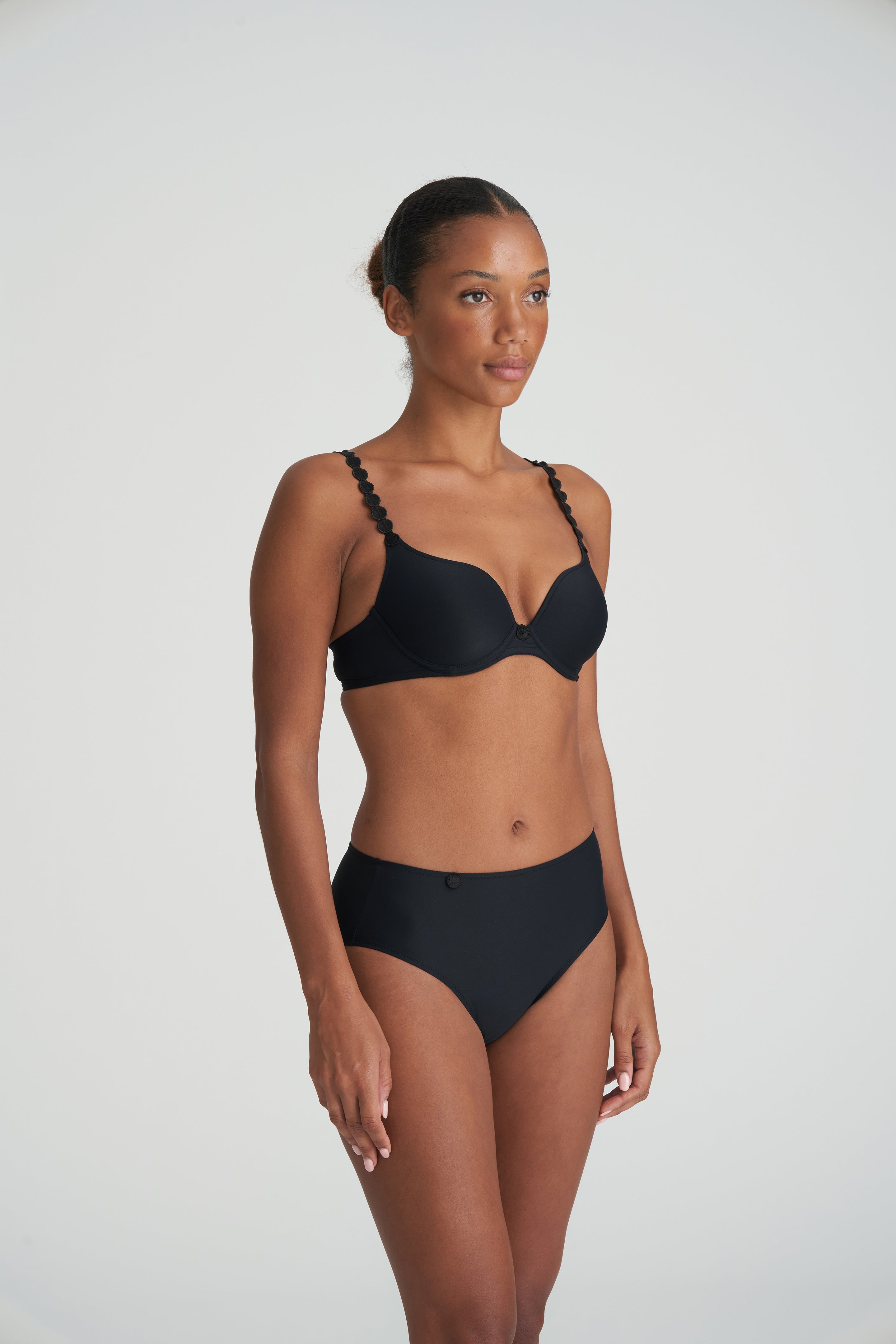 Marie Jo TOM Heart Shape Plunge Multiway Bra - Charcoal - Supporting Eve Lingerie