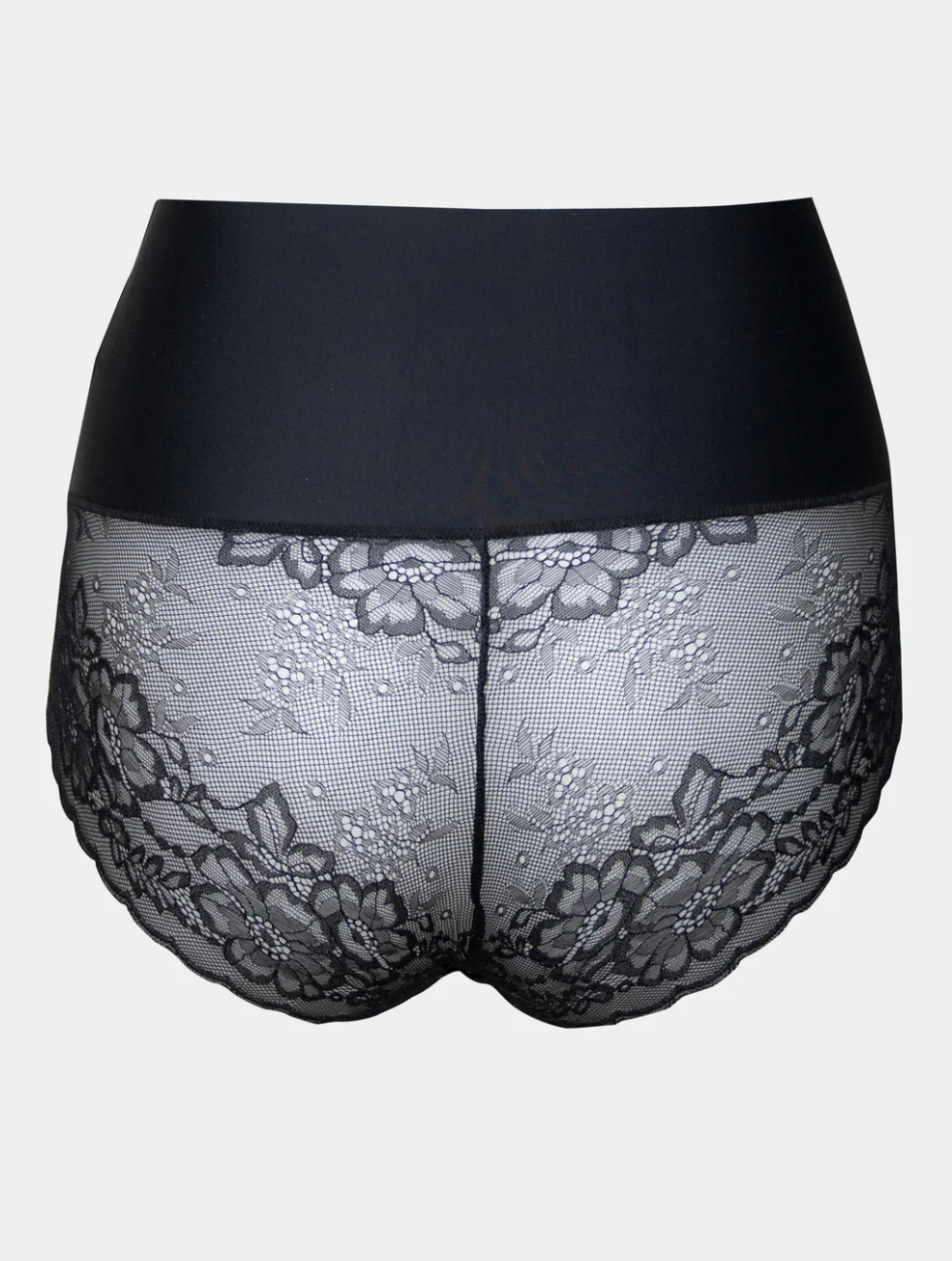 smooth tummy shaper brief with lace trim
