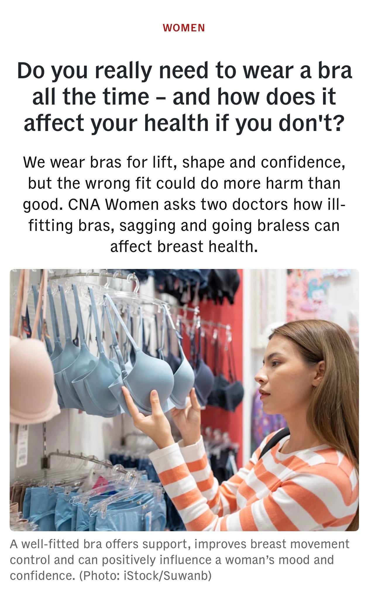 Women looking at a bra