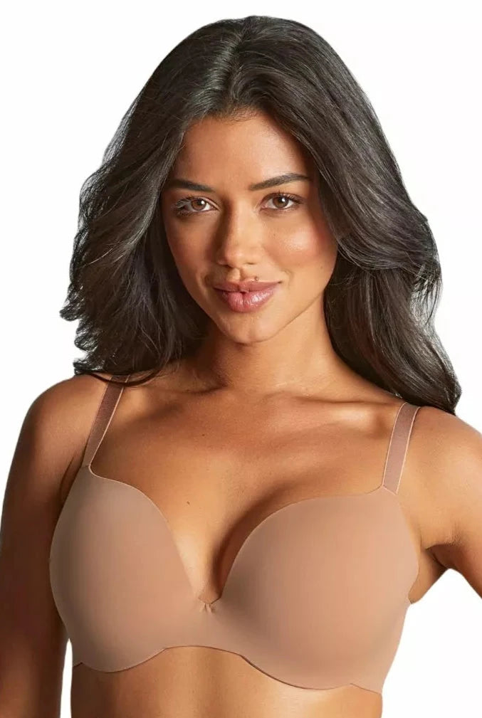 Panache 365 Moulded Plunge Bra with Adjustable Cross back Straps - Honey - Supporting Eve Lingerie