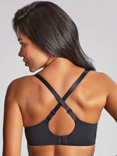 Panache 365 Moulded Plunge Bra with Adjustable Cross back Straps - Black - Supporting Eve Lingerie