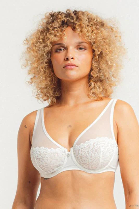 Louisa Bracq Electric Waves Foulard Bra - Light Cream - Supporting Eve Lingerie