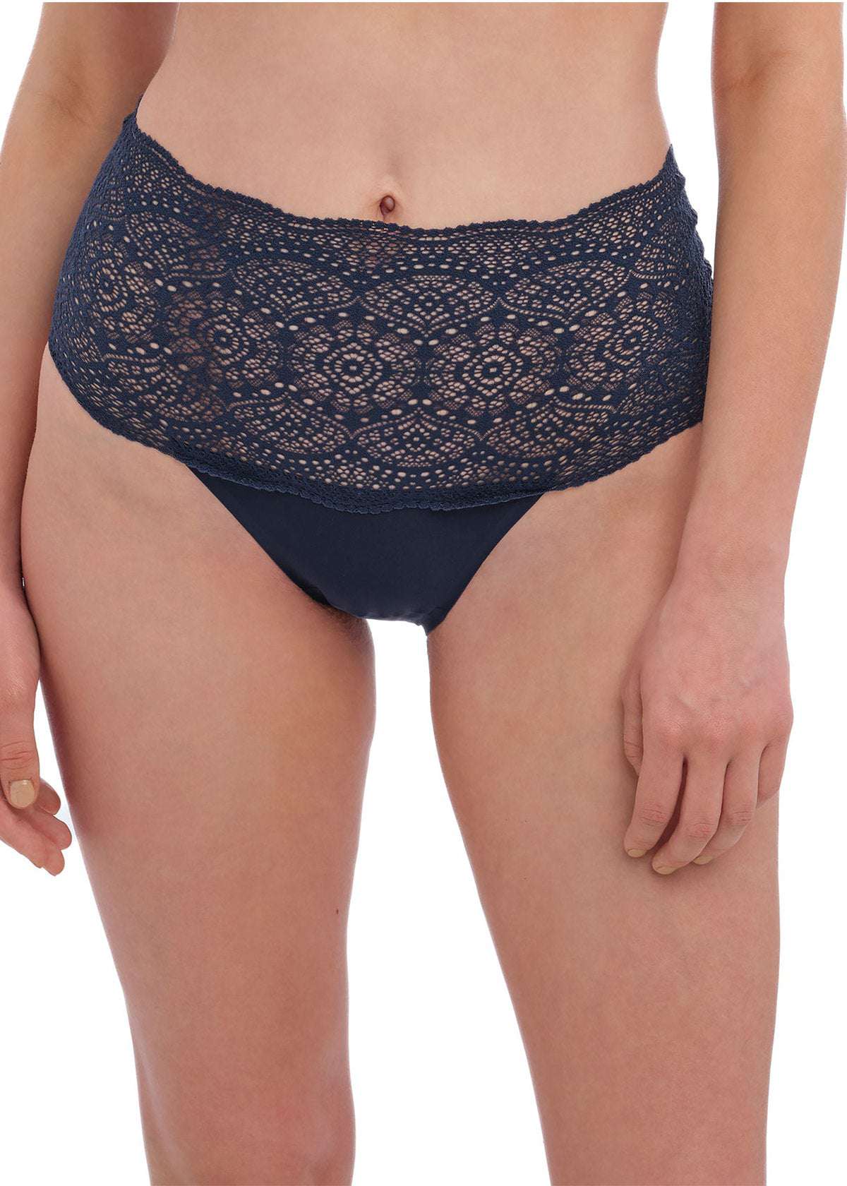 Fantasie Lace Ease Invisible Stretch Full Brief in Natural Beige, showcasing fuller coverage and soft handle fabric.