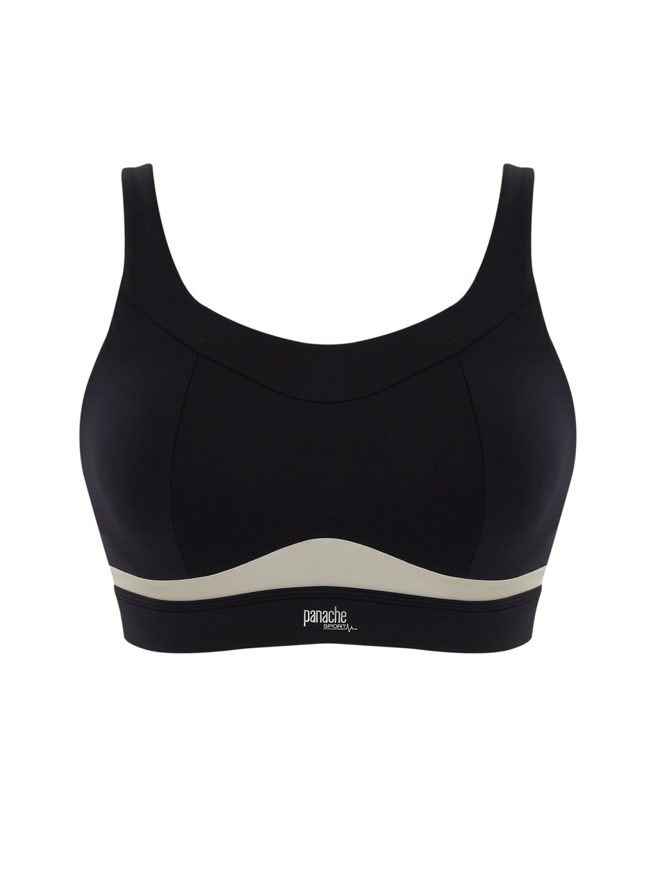 Panache Freedom Non Wired Sports Bra - Black/Chalk - Supporting Eve Lingerie