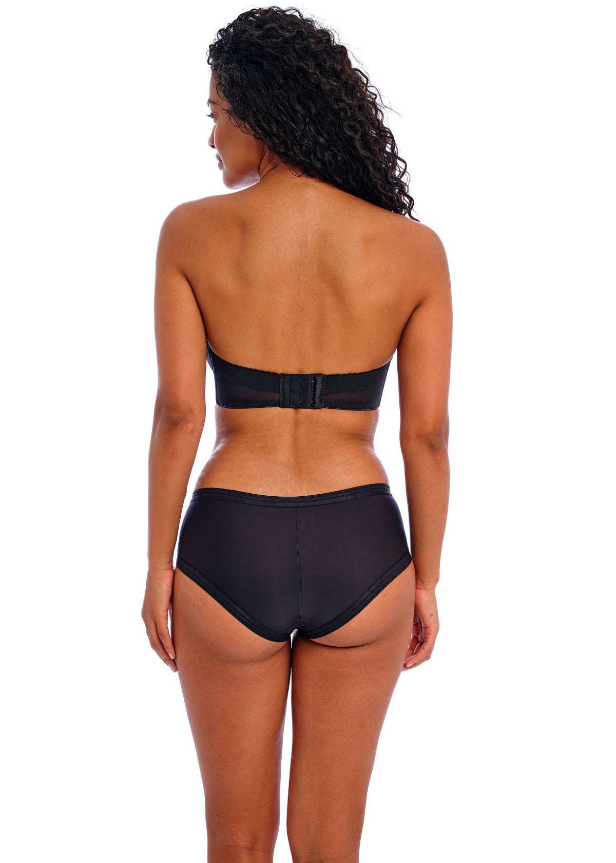 Close-up of Freya Tailored Underwire Strapless Moulded Bra highlighting the stay4sure gripper elastic for added support.