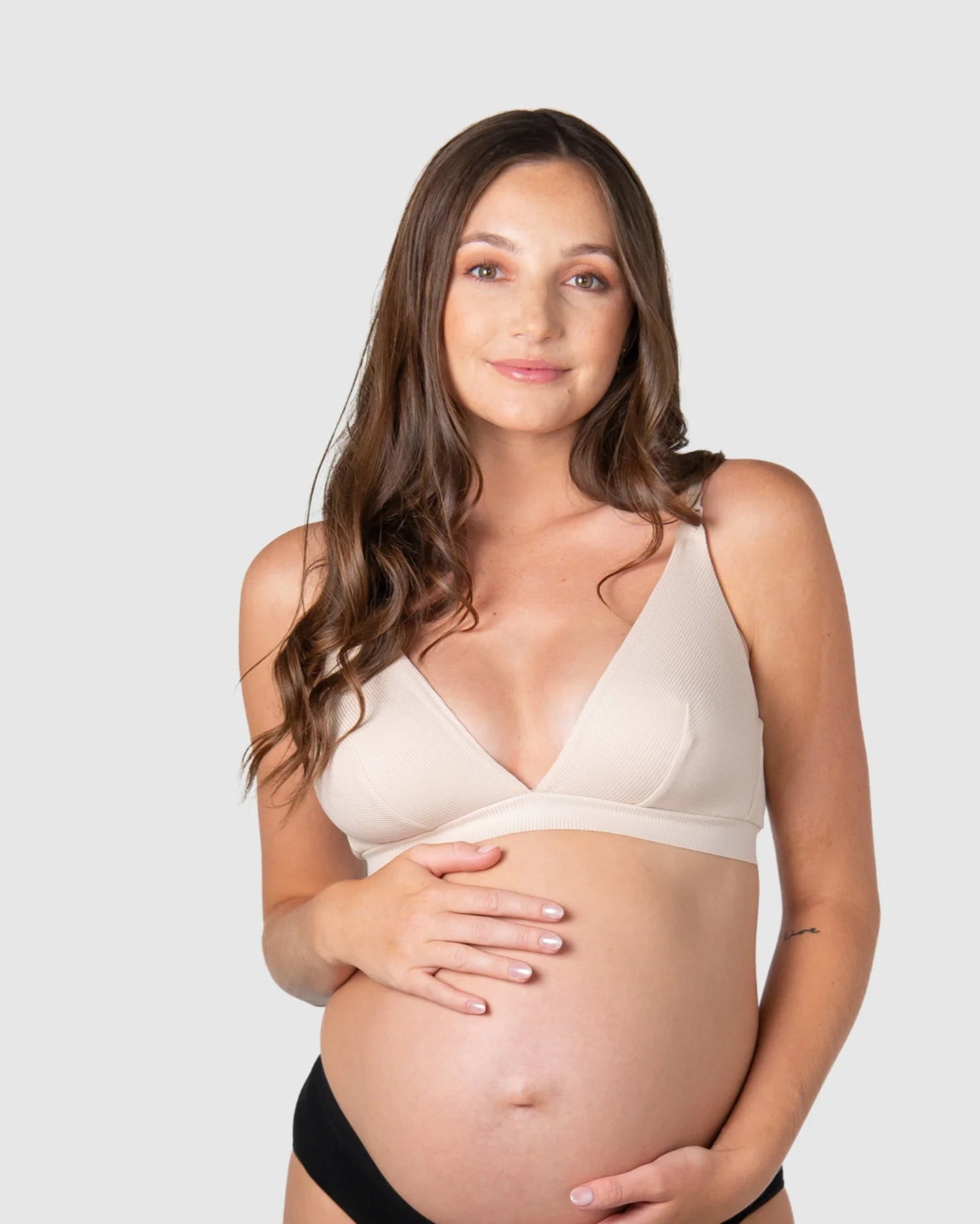 Hotmilk Solace Triangle Nursing Bra - Non Wired Oat - Supporting Eve Lingerie