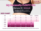 Flexfit bra size chart with brand name 'hotmilk' displayed.