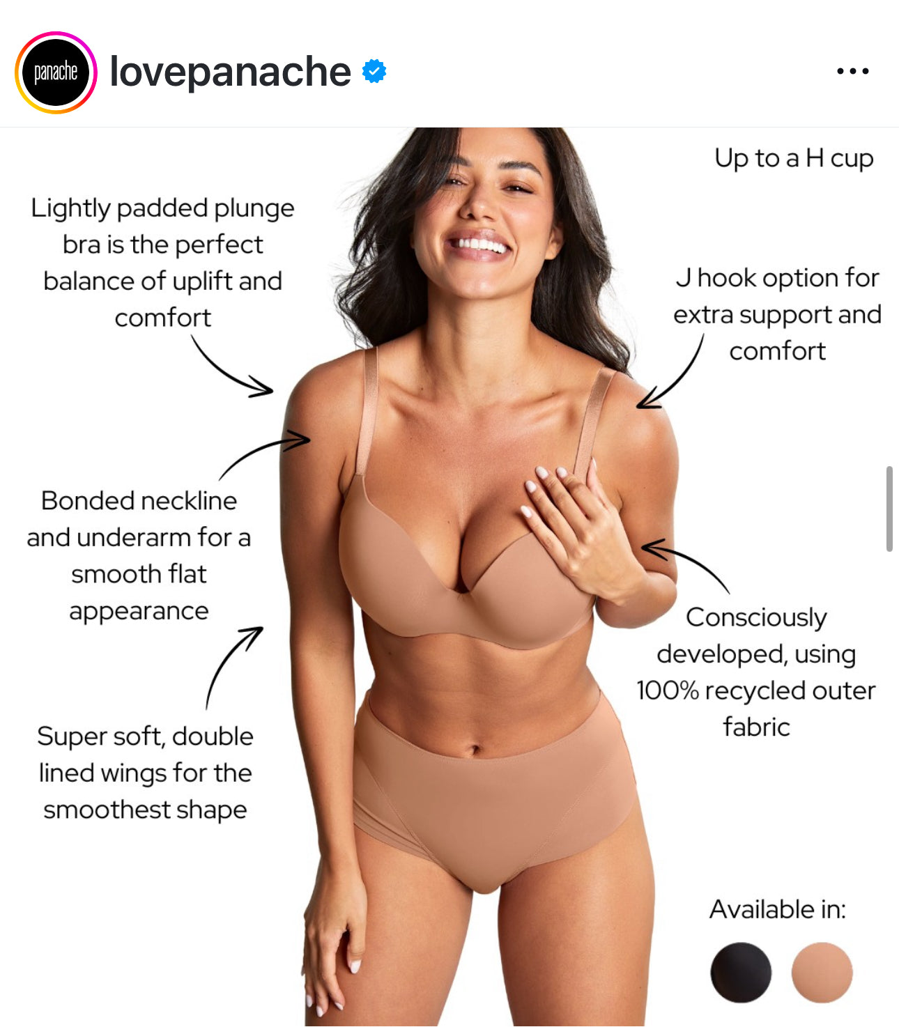 Panache 365 Moulded Plunge Bra Multiway Strap - Honey - Supporting Eve Lingerie