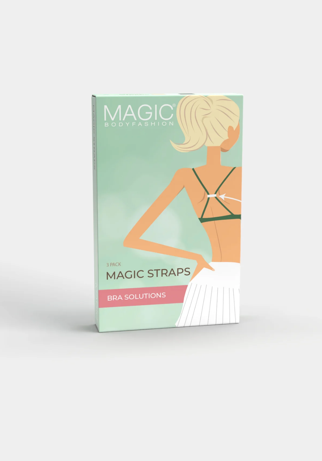 Package of Magic Bodyfashion Magic Straps on a light gray background