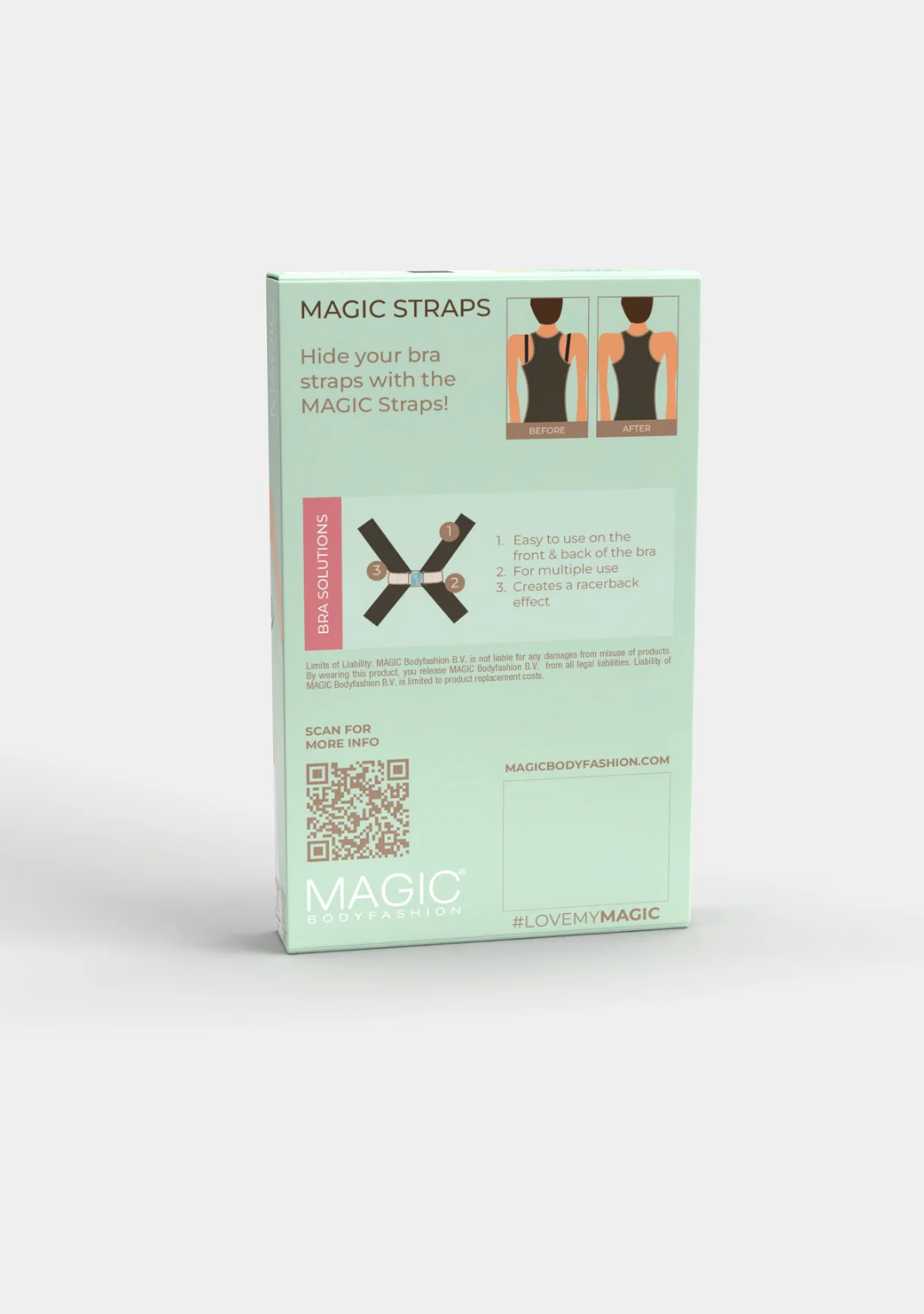 Magic Strap - Three Pack: Black, White, and Latte - make your bra a racer back