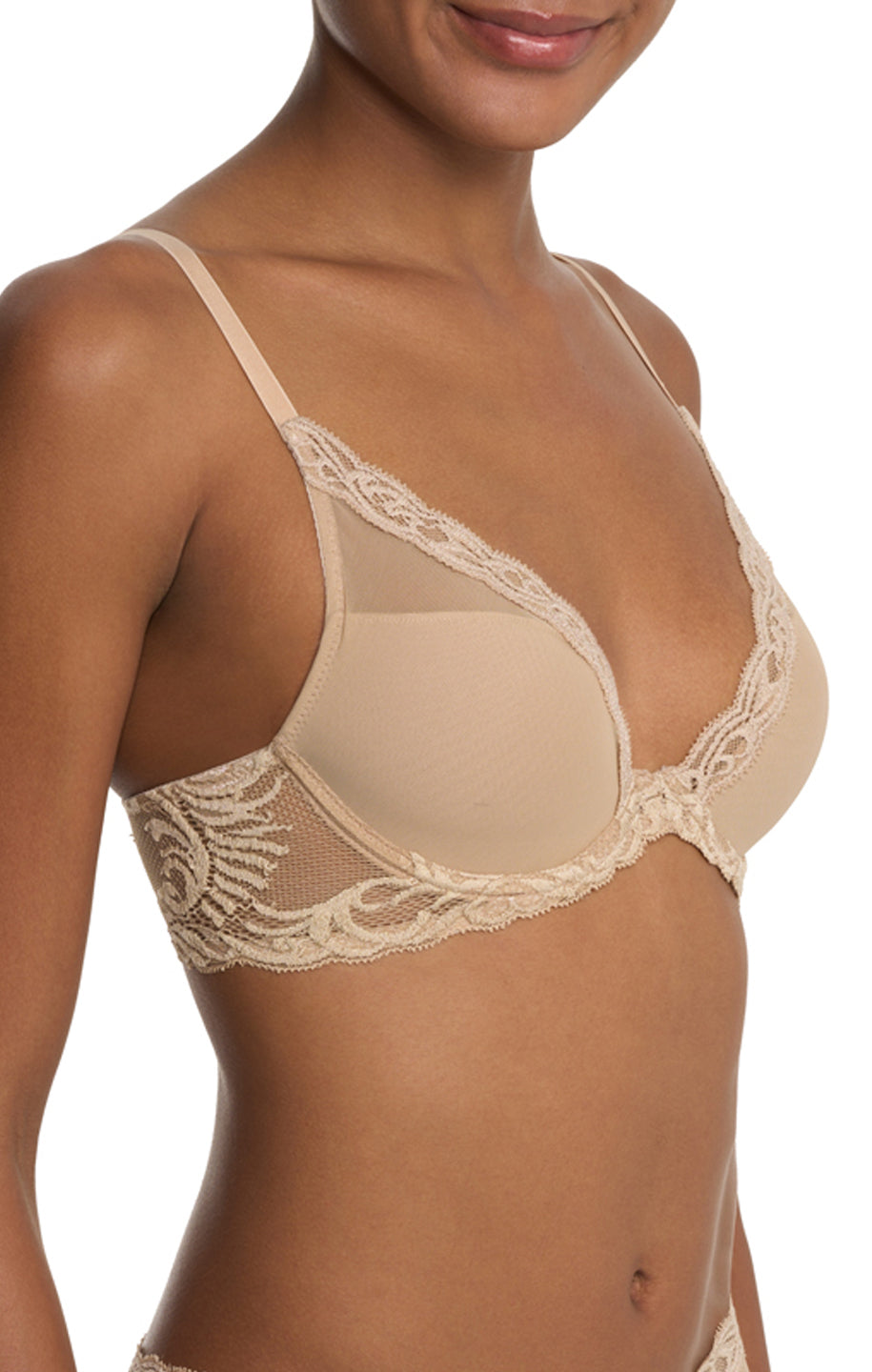 Natori Feathers Plunge T-Shirt Bra - Cafe - Supporting Eve Lingerie
