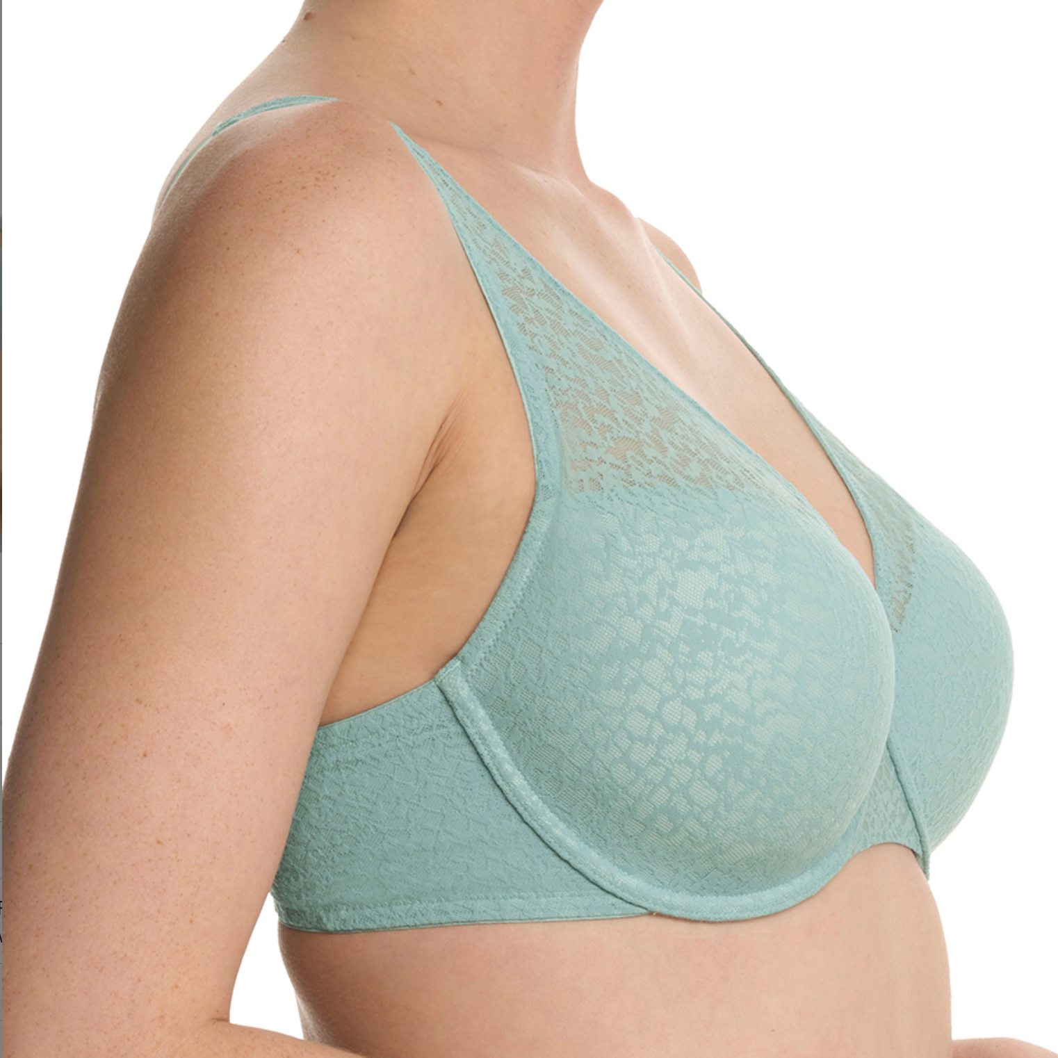 Natori Pretty Smooth Full Fit Smoothing Contour Plunge Bra - Blue Meadow - Supporting Eve Lingerie