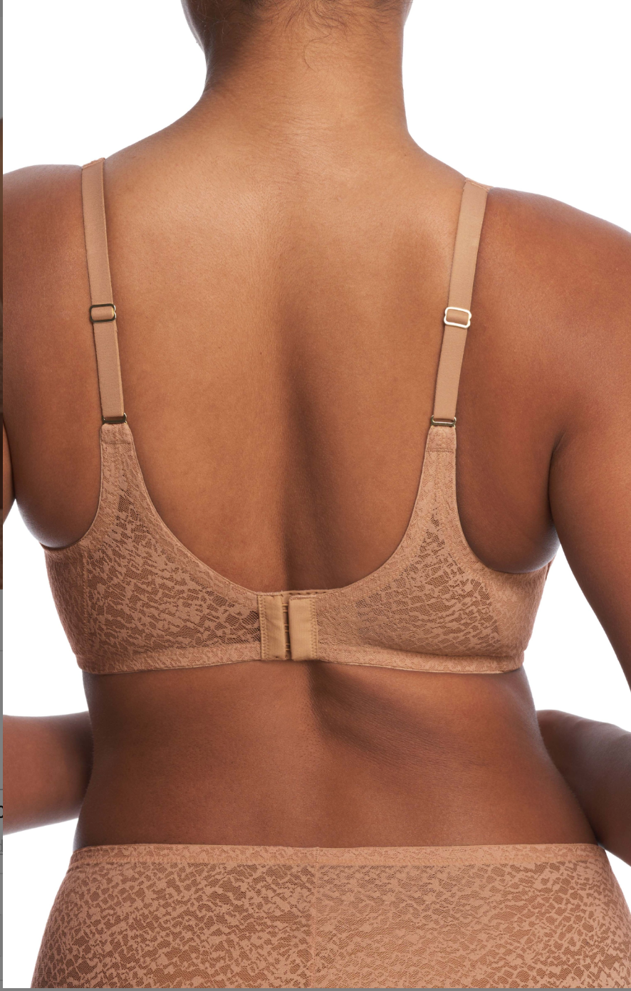 Brown bra and underwear set on a plain background