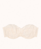 White lace strapless bra by Passionata on a white background