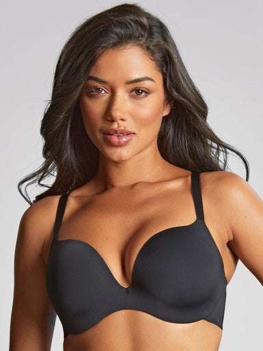 Panache 365 Moulded Plunge Bra with Adjustable Cross back Straps - Black - Supporting Eve Lingerie