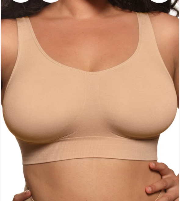 B Free Double Lined Wire Free High Back Crop Bra - Nude - Supporting Eve Lingerie