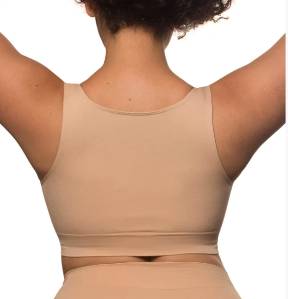 B Free Double Lined Wire Free High Back Crop Bra - Nude - Supporting Eve Lingerie