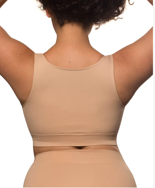 B Free Double Lined Wire Free High Back Crop Bra - Black - Supporting Eve Lingerie
