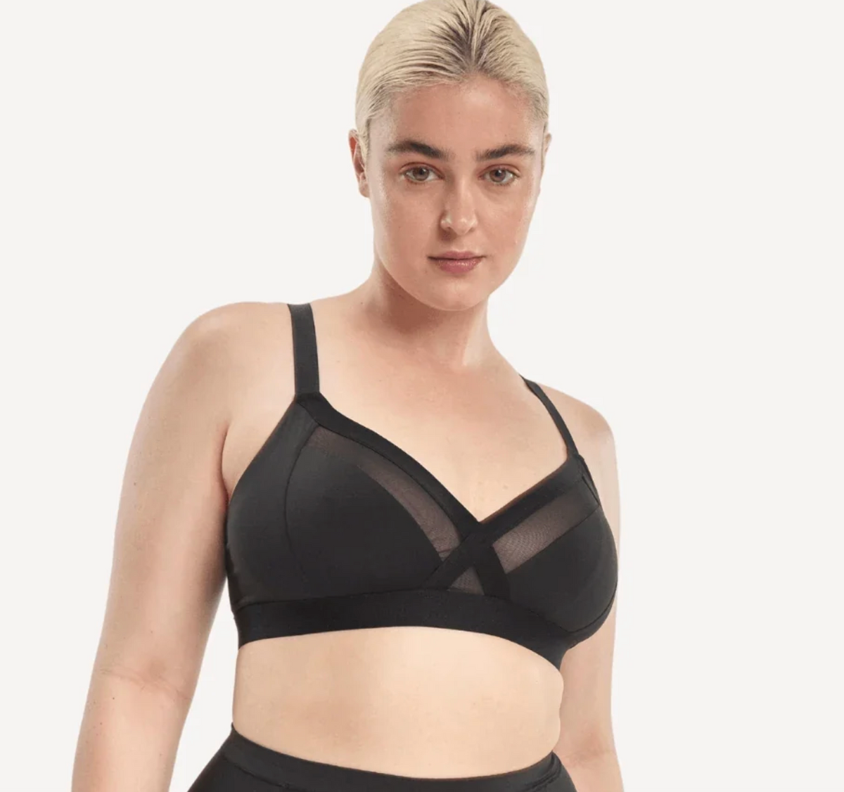 Nala Support Wire Free Bralette - Black - (Sample) - Supporting Eve Lingerie