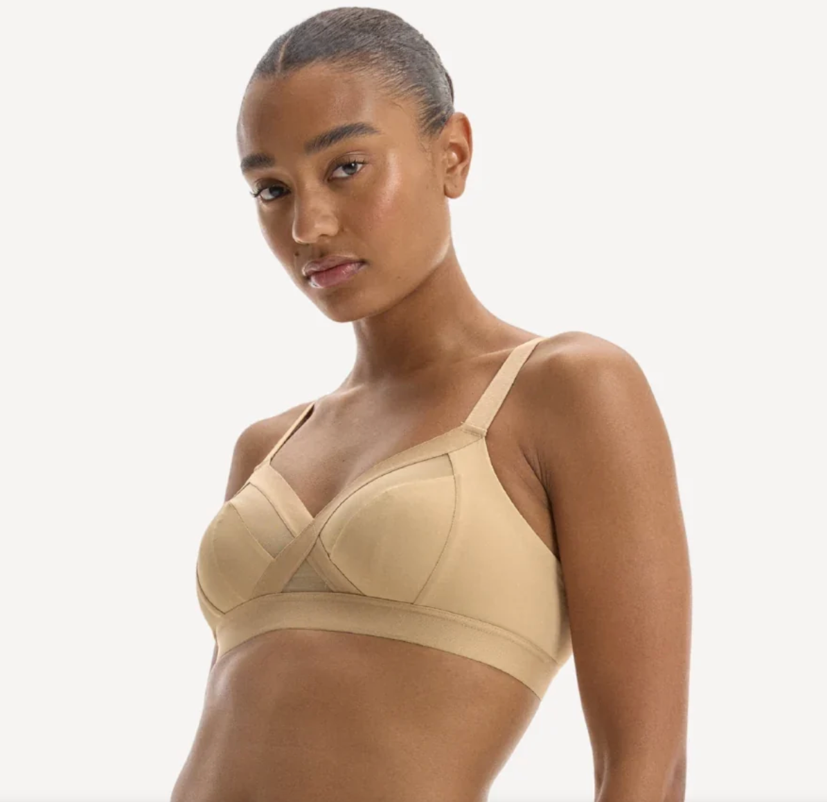 Nala Support Wire Free Bralette - Bio Butter - Almond Milk - (Sample) - Supporting Eve Lingerie