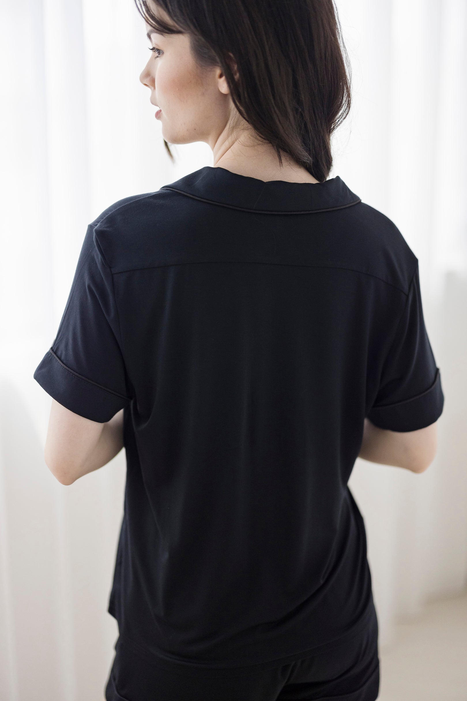 Signature Short Pyjamas Set in Black by Selenight - Supporting Eve Lingerie