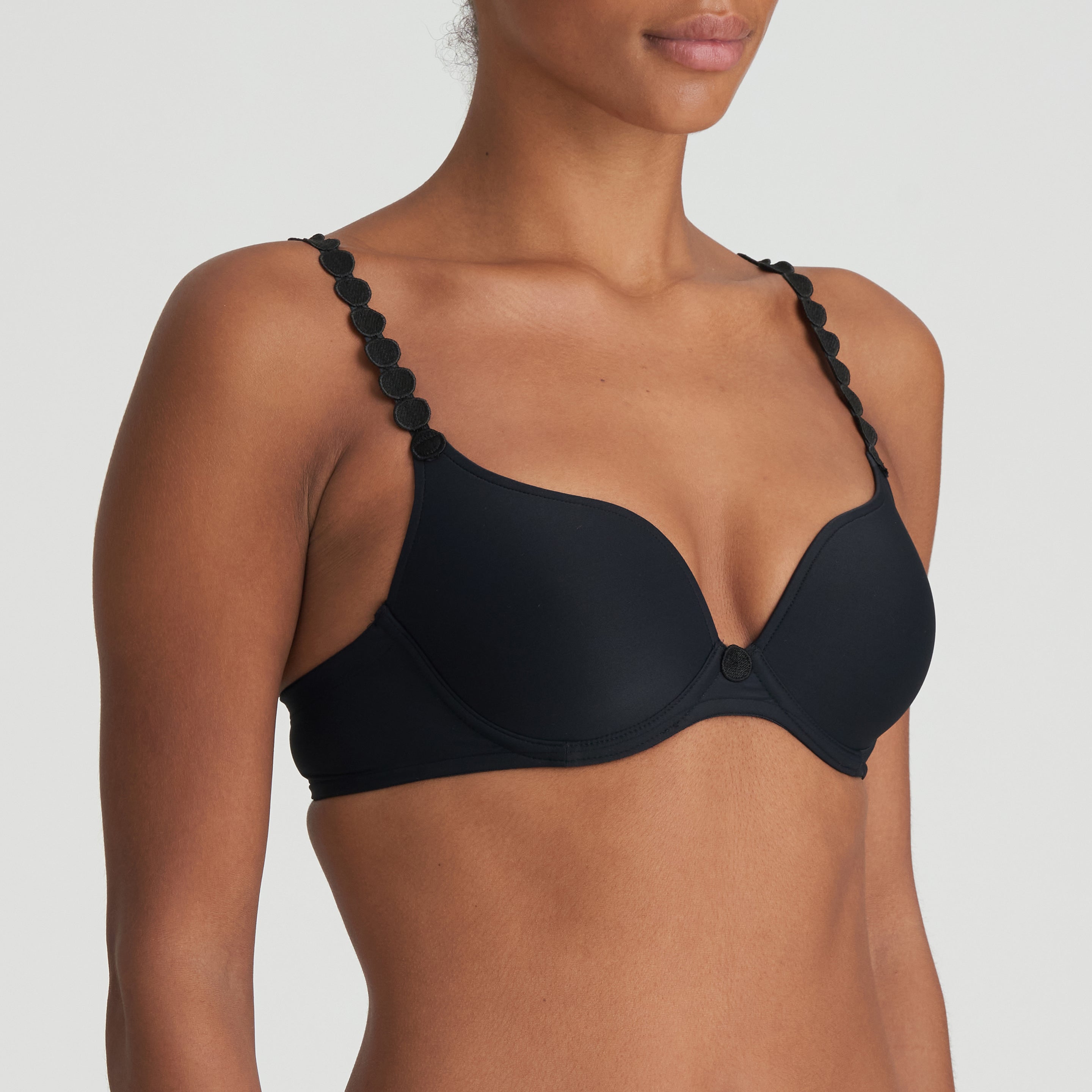 Marie Jo TOM Heart Shape Plunge Multiway Bra - Charcoal - Supporting Eve Lingerie