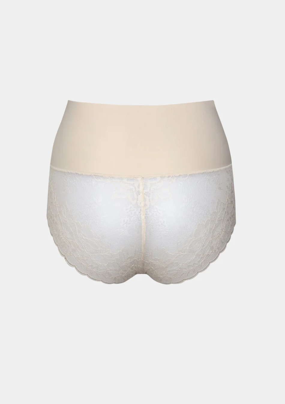 smooth tummy shaper brief with lace trim latte colour